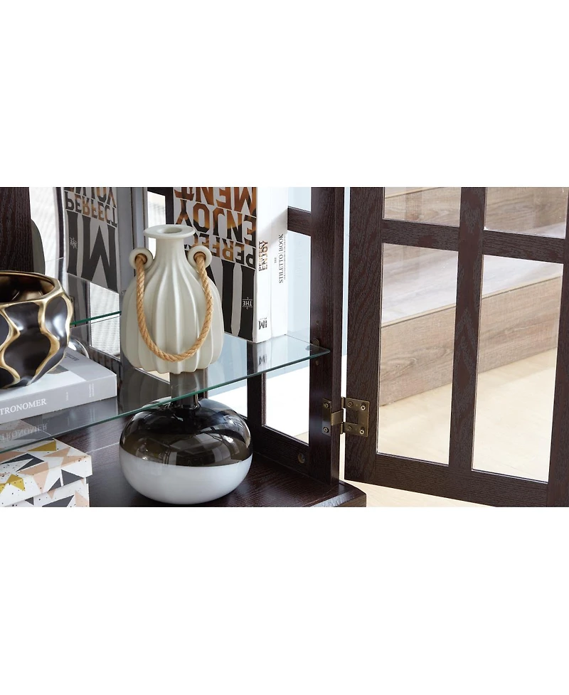 Streamdale Furniture Curio Display Cabinet with Glass Doors and Adjustable Shelves