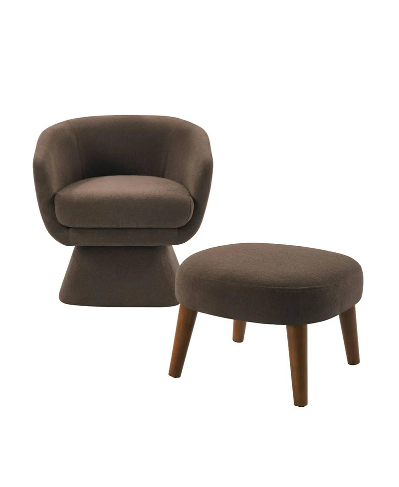 Streamdale Furniture Lazy Chair with Ottoman, Modern Lounge Accent Chair, Upholstered Reading Chair