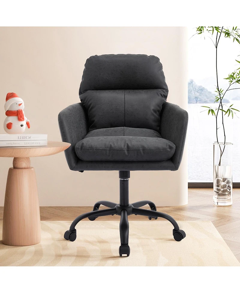 Streamdale Furniture Streamdale Office chair, Pu leather, adjustable height, Black