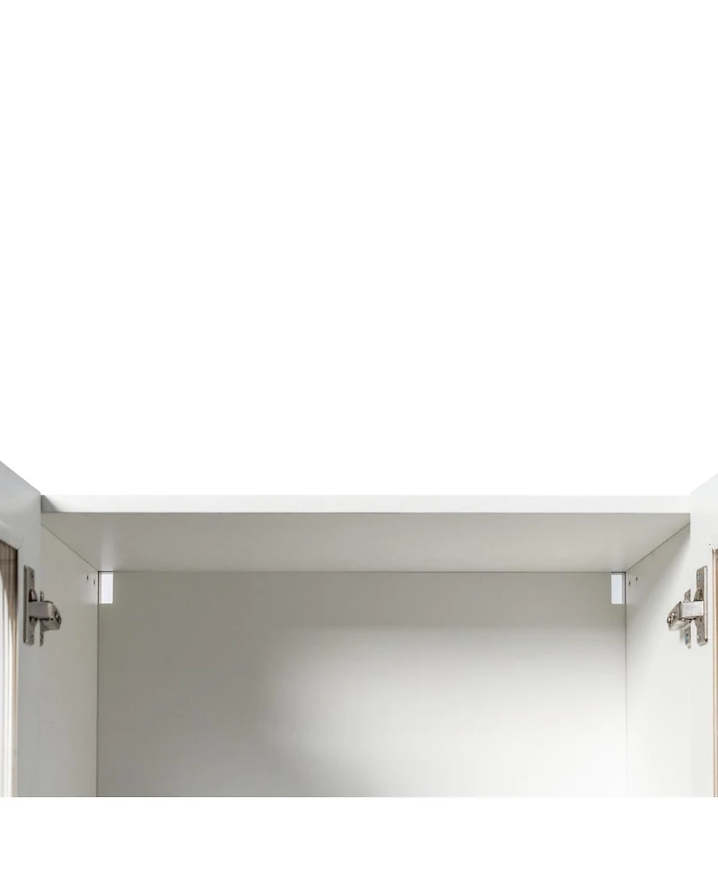 Streamdale Furniture Wall Cabinet with Arched Glass Door and Adjustable Shelves