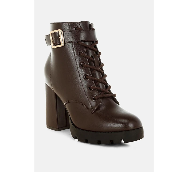 Womens grahams faux leather lace up boots