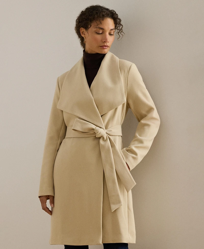 Lauren Ralph Women's Belted Wing Collar Trench Coat