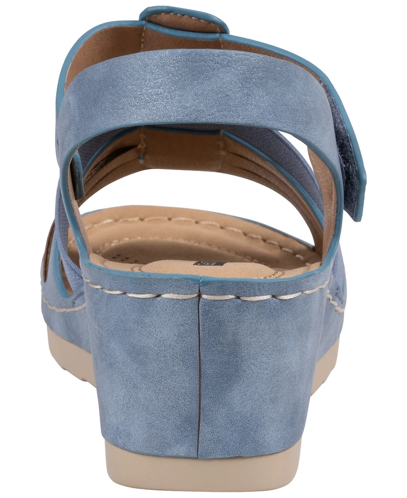 Gc Shoes Women's Yuna Strappy Round Toe Wedge Sandals