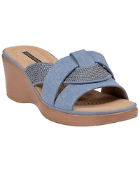 Gc Shoes Women's Selva Embellished Round Toe Wedge Sandals