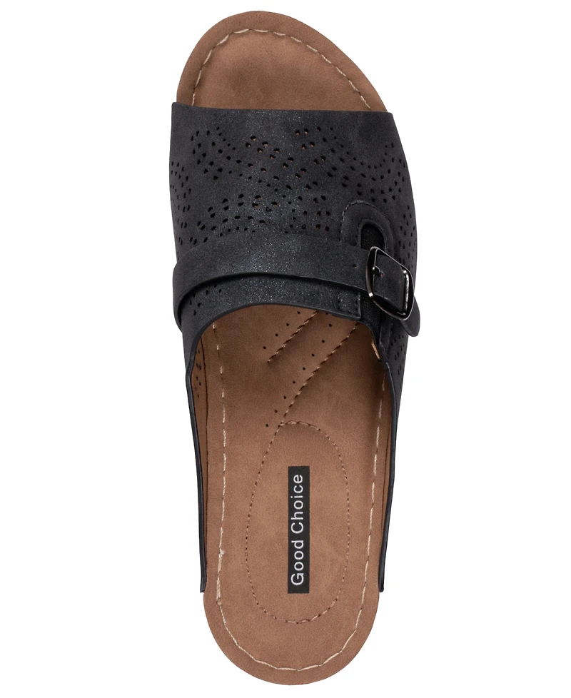 Gc Shoes Women's Moira Perforated Comfort Round Toe Sandals