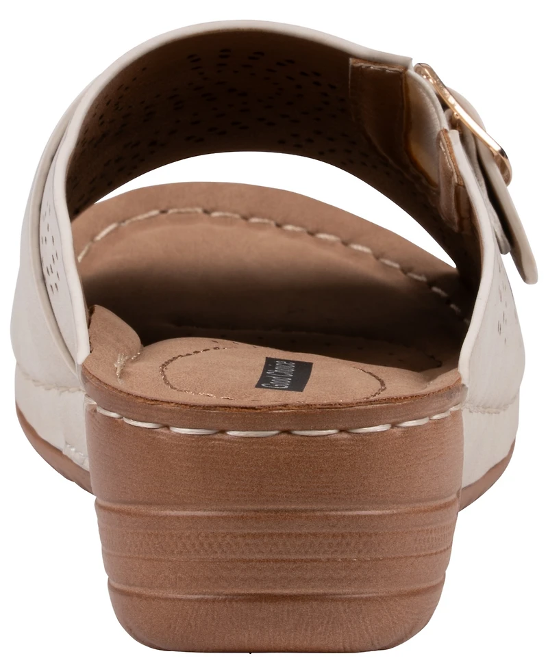 Gc Shoes Women's Moira Perforated Comfort Round Toe Sandals