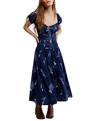 Free People Women's Complete Me Short-Sleeve Midi Dress