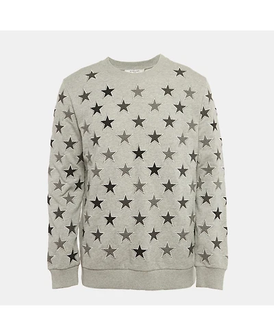 Pre-Owned Givenchy Men's Grey Star Embroidery Cotton Sweatshirt