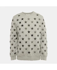 Pre-Owned Givenchy Men's Grey Star Embroidery Cotton Sweatshirt