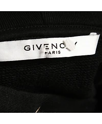 Pre-Owned Givenchy Men's Black Logo Print Cotton Hooded Sweatshirt