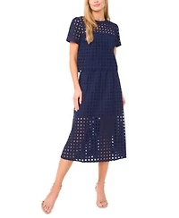 Cece Womens Circle Eyelet Top Midi Skirt