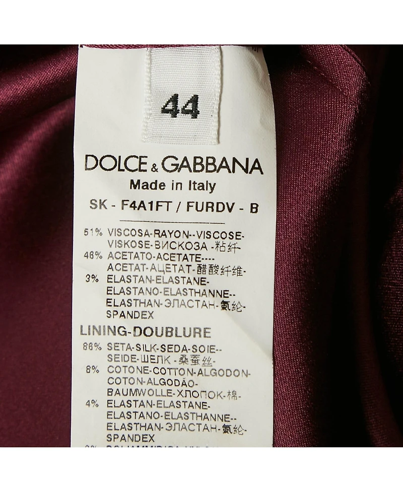 Pre-Owned Dolce & Gabbana Women's Purple Crepe Pencil Skirt