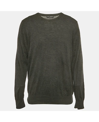 Pre-Owned Dolce & Gabbana Men's Grey Knit Crewneck Sweater