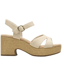 Clarks Women's Nerisa Twist Round Toe Wedge Sandals
