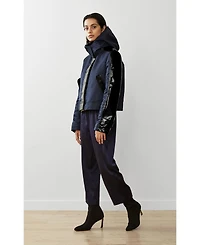 Caalo Women's Water-Resistant Cropped Raincoat