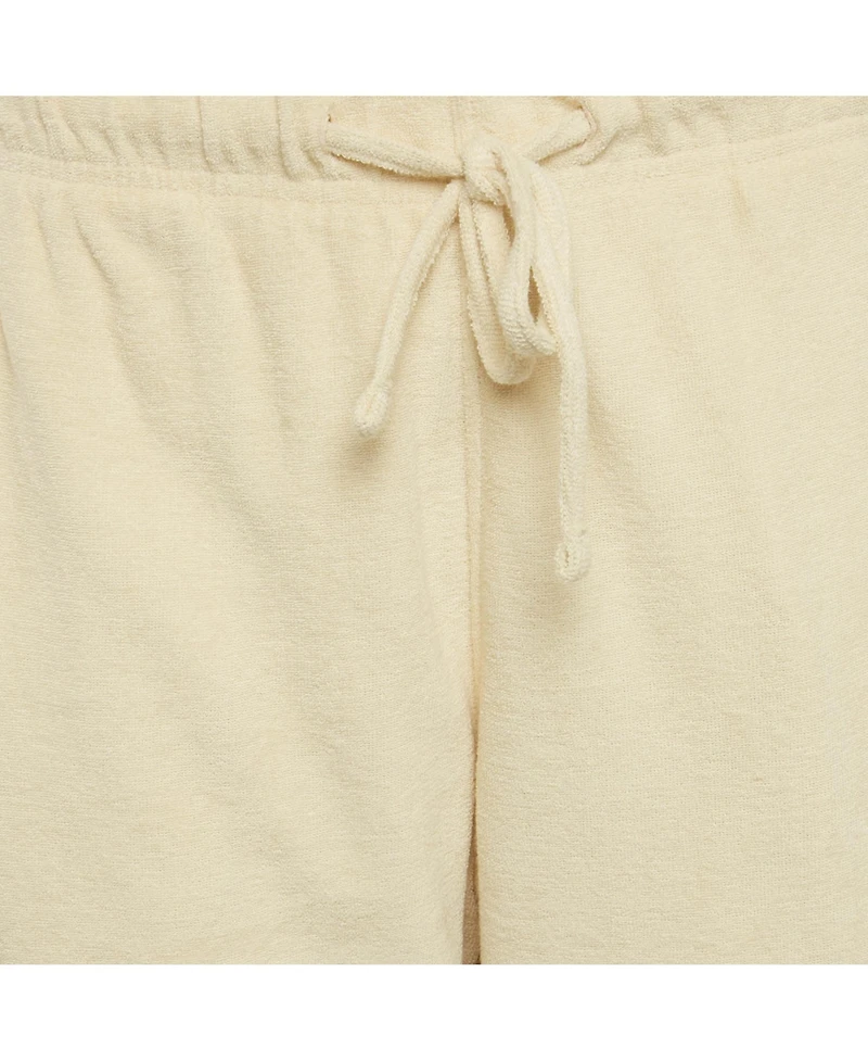 Pre-Owned Burberry Women's Cream Terry Drawstring Wide Leg Pants