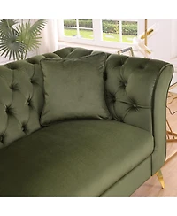 Streamdale Furniture Chesterfield Stanford Sofa, Tufted, Trinkled Fabric, Loveseater