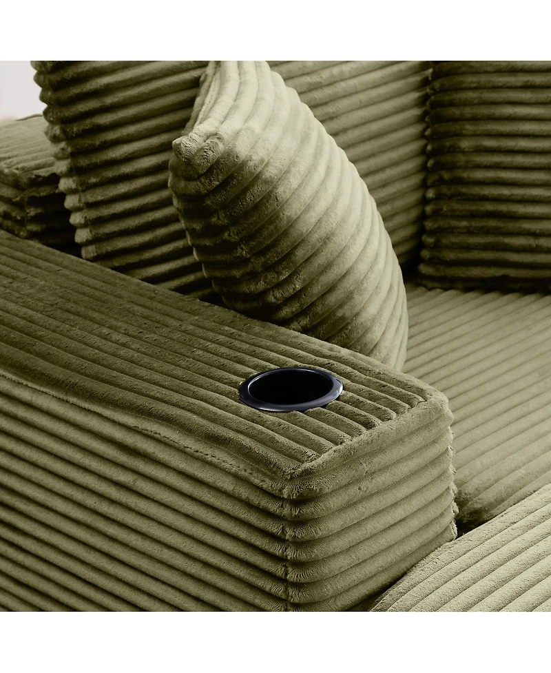 Streamdale Furniture 52.4" Boneless Chaise Lounge Indoor Oversized Cloud-Like Cozy Modular 3-in-1 Sofa Bed, Green