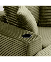 Streamdale Furniture 52.4" Boneless Chaise Lounge Indoor Oversized Cloud-Like Cozy Modular 3-in-1 Sofa Bed, Green