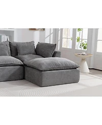 Streamdale Furniture Cloud Couch Oversized Modular Sectional Sofa, 3-Seat with Ottoman