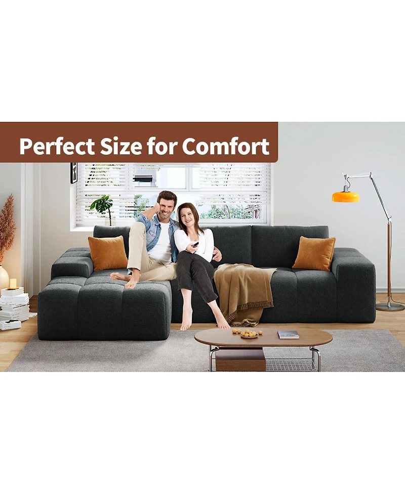 Streamdale Furniture L-shaped modular sofa, no assembly, deep seat, 3 cushions