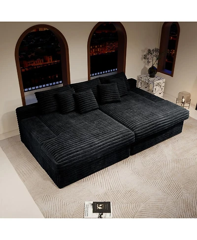 Streamdale Furniture Modular Sectional Sofa Seat, Upholstered Couch for Living Room, Black