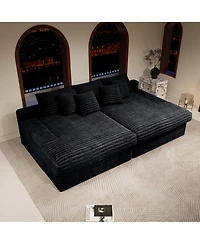 Streamdale Furniture Modular Sectional Sofa Seat, Upholstered Couch for Living Room, Black