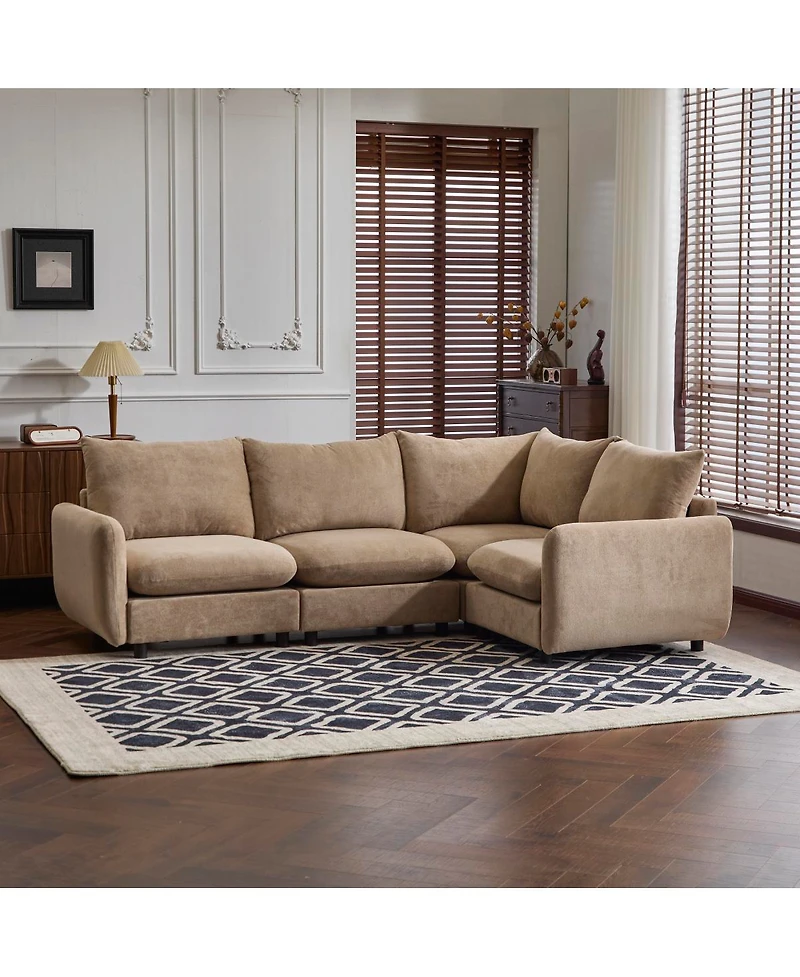 Streamdale Modular Sectional Sofa with Solid Wood Frame & Free Combination