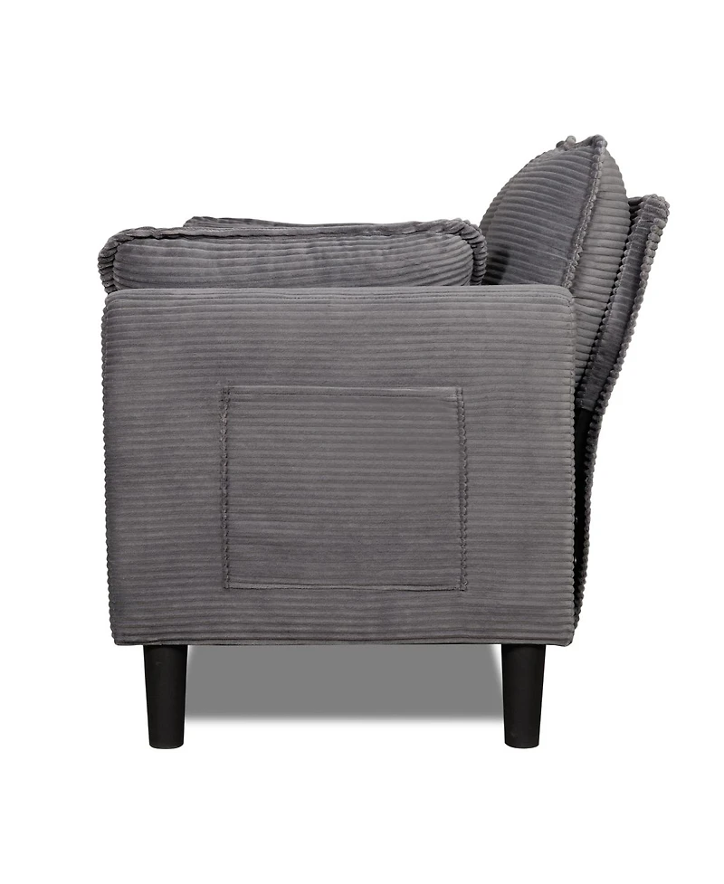 Streamdale 48'' Corduroy Loveseat Couch with Cushions and Side Storage