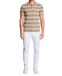 Paisley & Gray Men's Zig Zag Print Polo Shirt