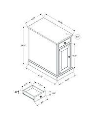 Streamdale Furniture Antique Blue Solid Wood Veneer Traditional Accent Table, 11.75 x 21.75 x 24.25 in