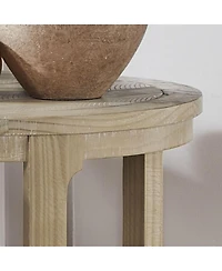 Streamdale Furniture 24" 2PC Curved Round Wooden Coffee Table Set, Mid Century Rustic Oak