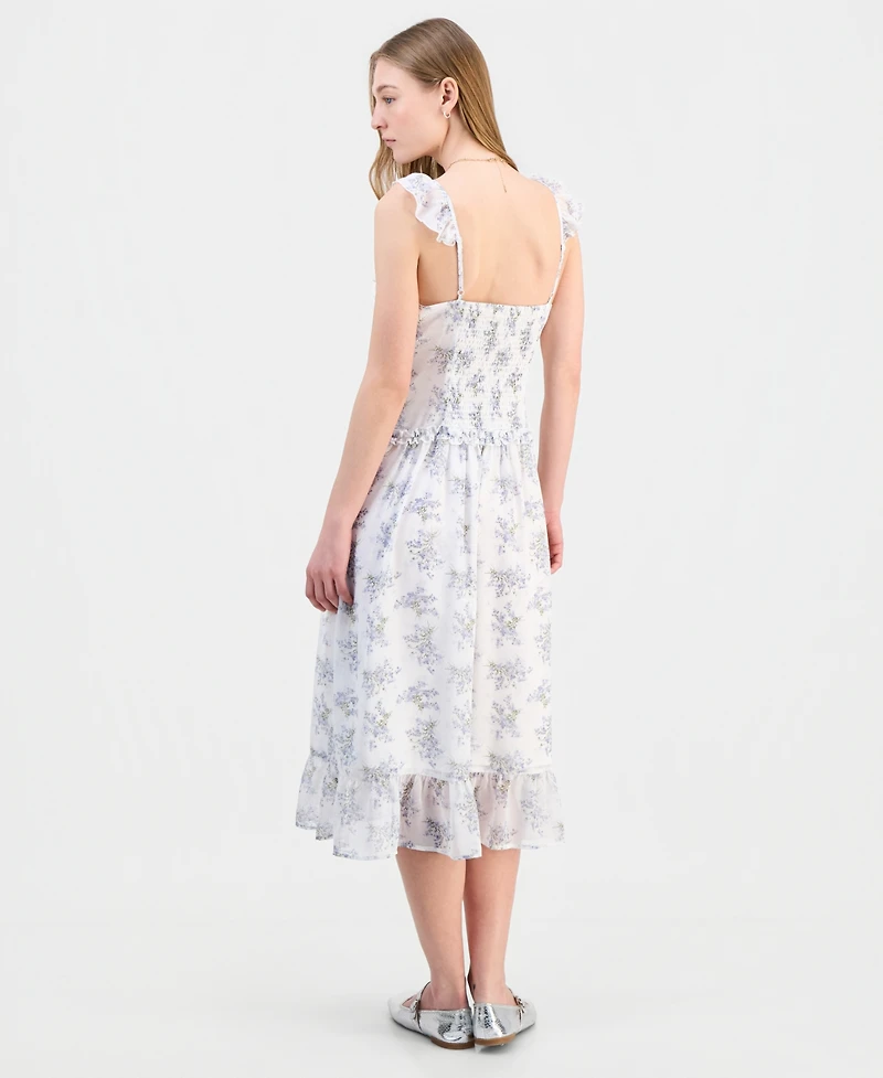 Celebrity Pink Juniors' Ruffle-Trim Sleeveless Midi Dress