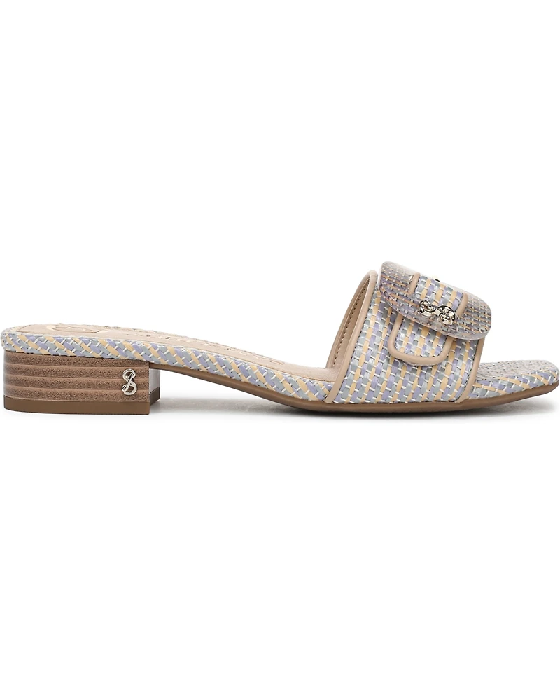 Sam and Libby Women's Kandie Buckle Block Heel Slide Sandals