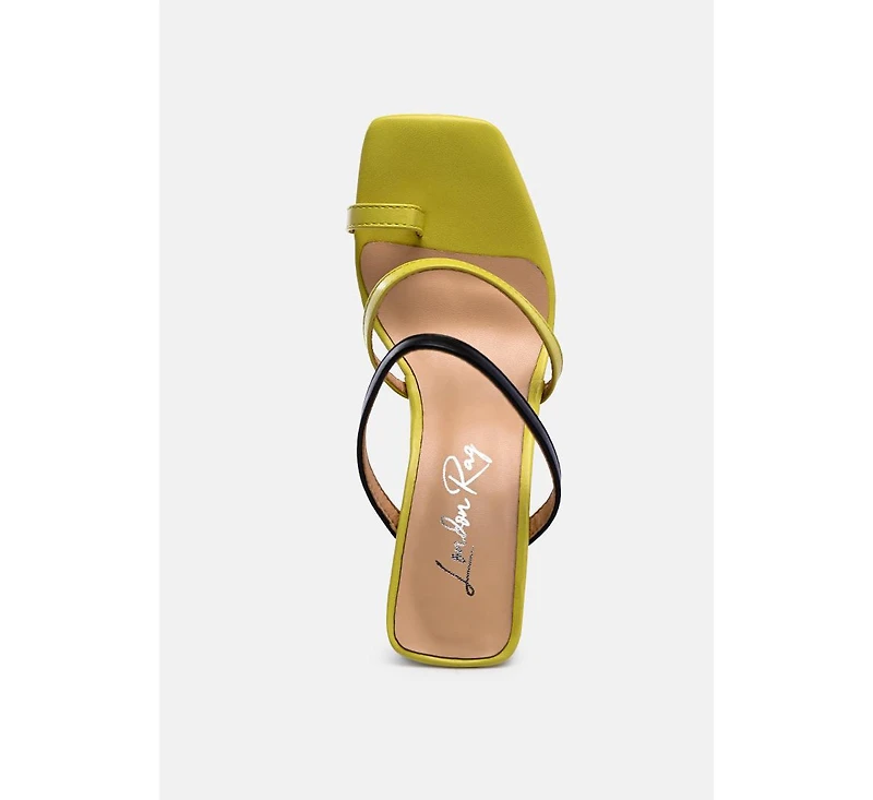 Womens Marve Contrast Strap Block Heel Sandals