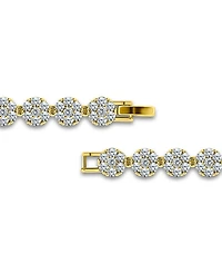Macy's 7 ct. t.w 2mm Round Cut Cubic Zirconia Stones Cluster Flower Link Bracelet, Created for