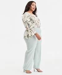 Anne Klein Plus Pull-On Flap-Pocket Pants