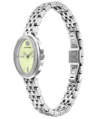Tory Burch Women's The Oval Quartz Two-Hand Silver Stainless Steel Watch, 30mm