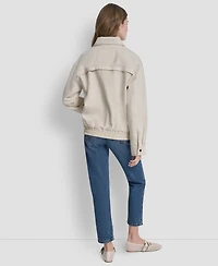 Dkny Women's Denim Bomber Coat
