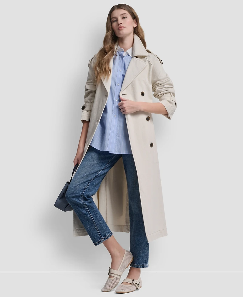 Dkny Women's Double Breasted Belted Trench Coat