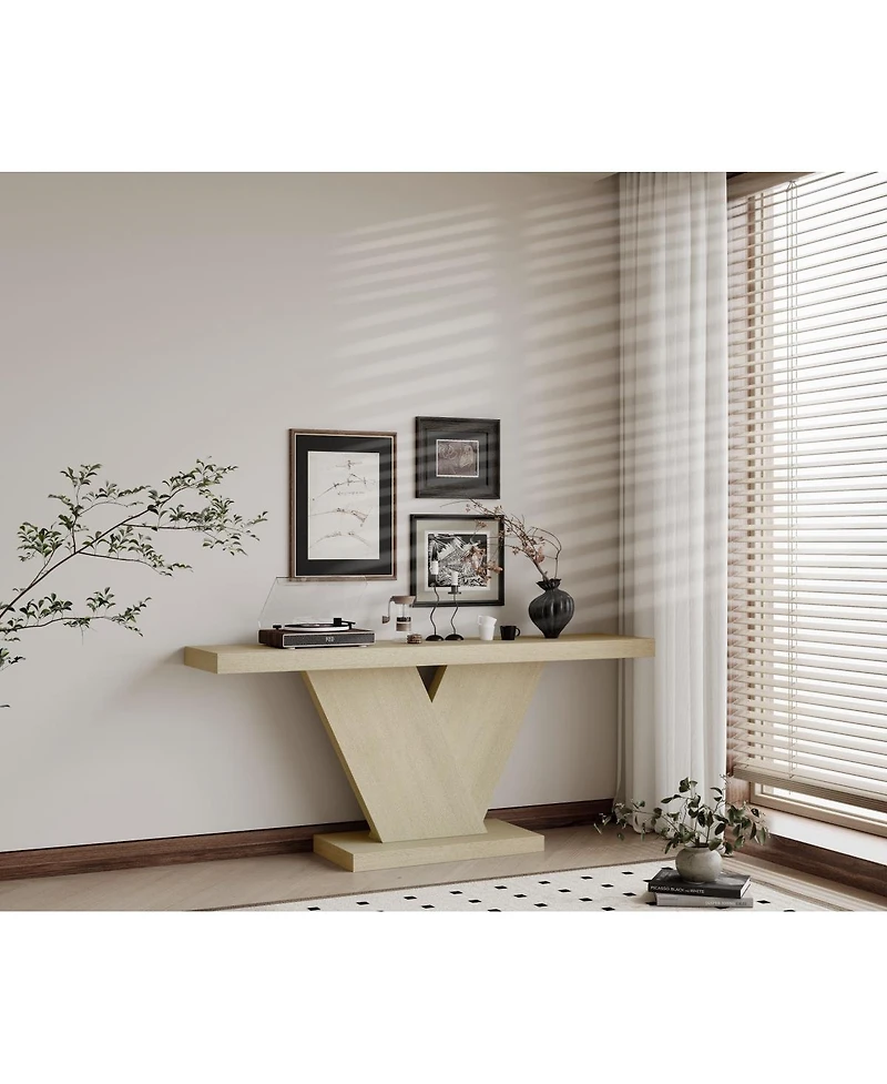 Streamdale Furniture Modern X-Leg Console Table with Solid Wood Veneer