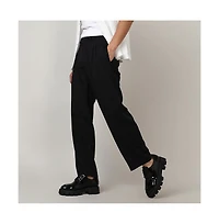 Campus Sutra Men's Onyx Black Solid Tailored Trousers