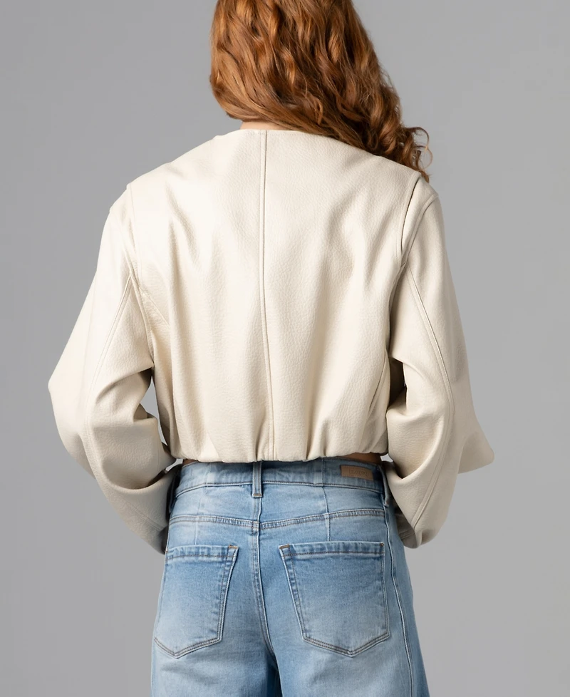 Blank Nyc Women's Collarless Bomber Jacket