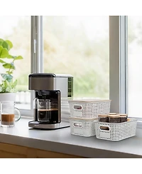 Yigii 6-Piece Stackable Bamboo Lid Storage Bins for Small Space Organization