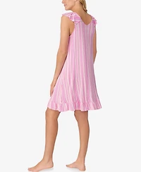 Ellen Tracy Women's Printed Short-Sleeve Chemise Sleep Dress