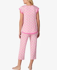 Ellen Tracy Women's Short-Sleeve Jersey Top & Cropped Pants, 2-Piece