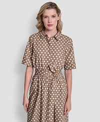 Dkny Women's Collared Midi Shirt Dress