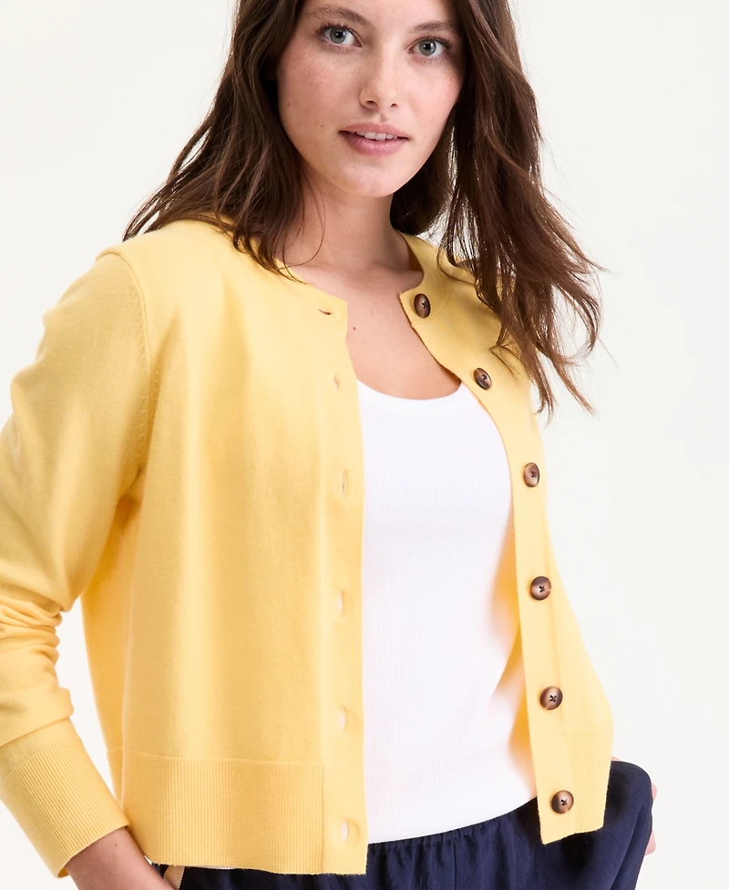 On 34th Women's Cropped Crewneck Cardigan, Macy's Exclusive