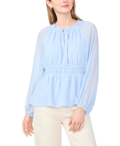 Vince Camuto Women's Double Elastic Waist Crewneck Top