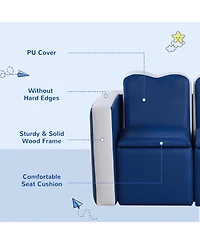 “Hongge Kids Convertible Sofa Table & Chair Set with Storage, 31-Inch”